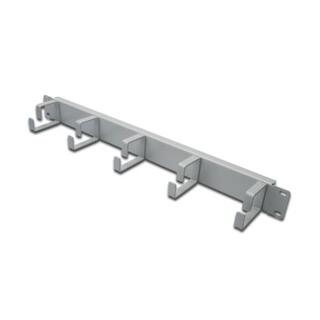 Lande 19&quot; Cable guide w/rings Grey 1U w/5 horizontal mgmt. rings of metal